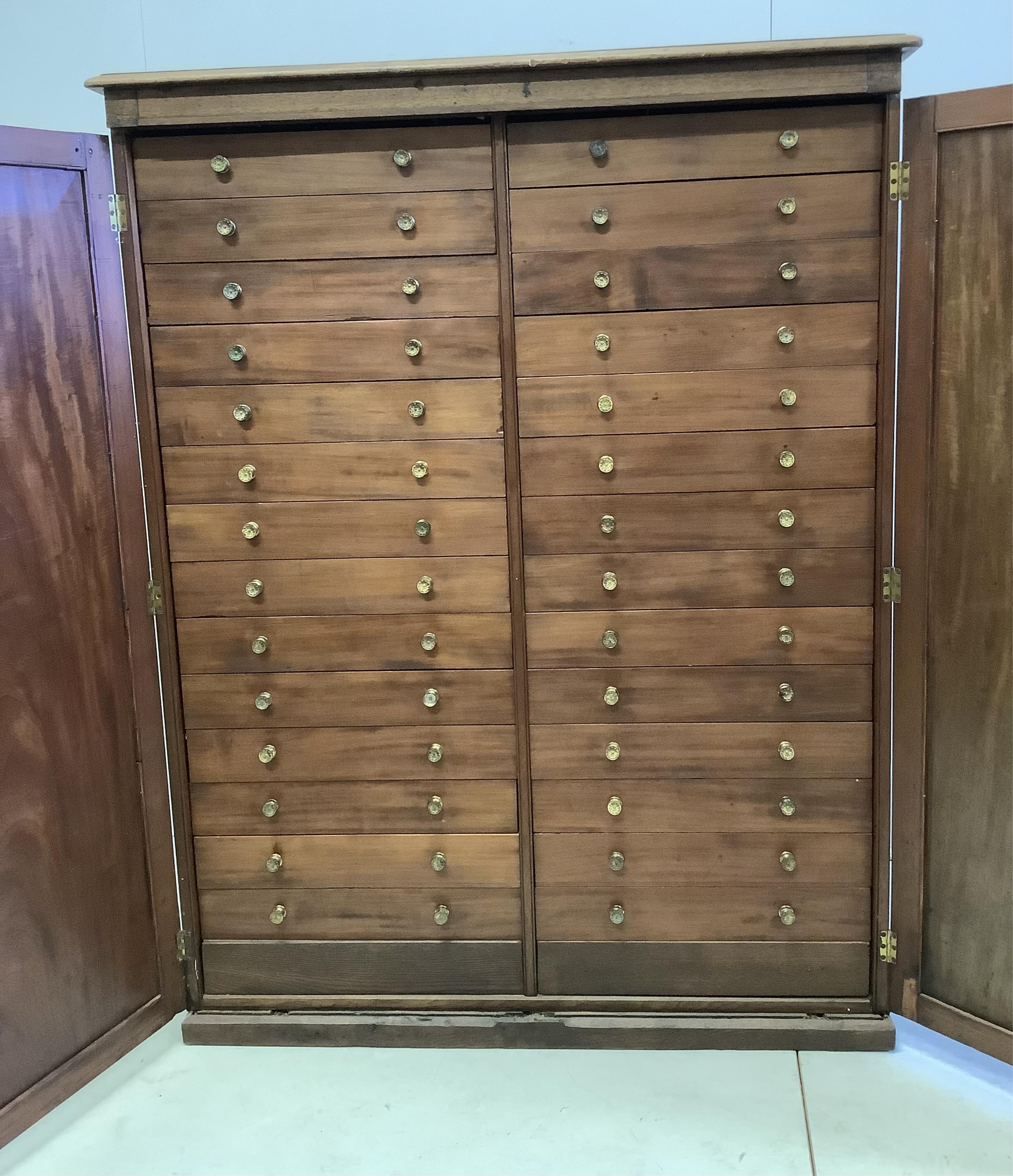 A Victorian mahogany collector's chest, width 112cm, depth 60cm, height 147cm
